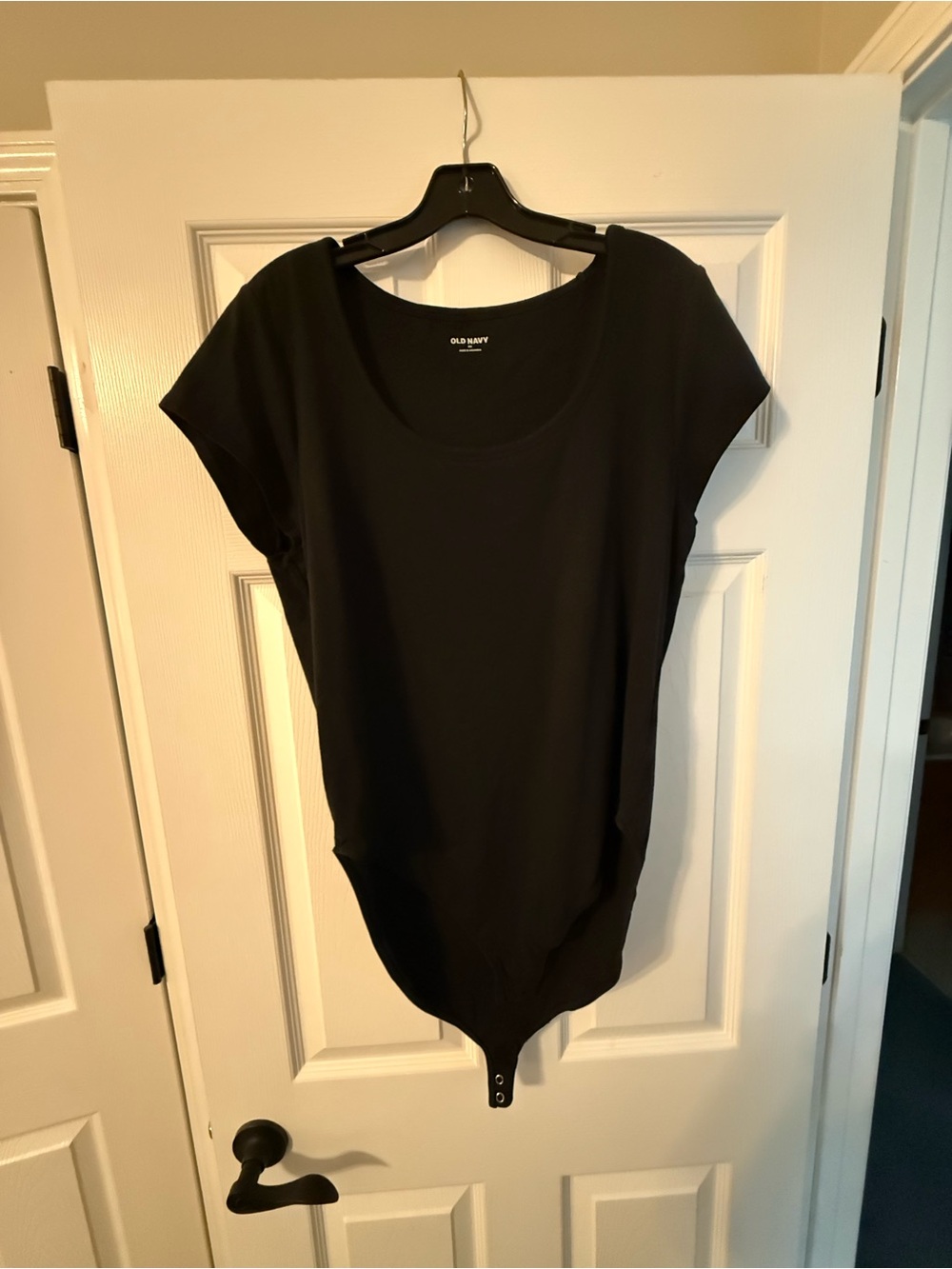 Old Navy Black Scoop Neck Short Sleeve Bodysuit